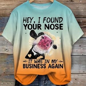 Graphic T-Shirt, Funny Cow T, Size 4XL, NEW